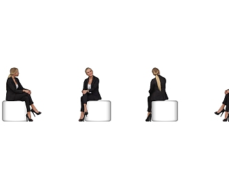 Fashion Women Business Office Characters Temperament Beauty Sitting Posture Women 3d model