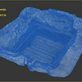 Ancient Archaeological Excavation Site With Square Wooden Structure And Pottery Fragments
