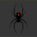 Black Spider 3D Model Rendering With Red Eyes Eight Long Legs on Gray Gradient Background 3d model