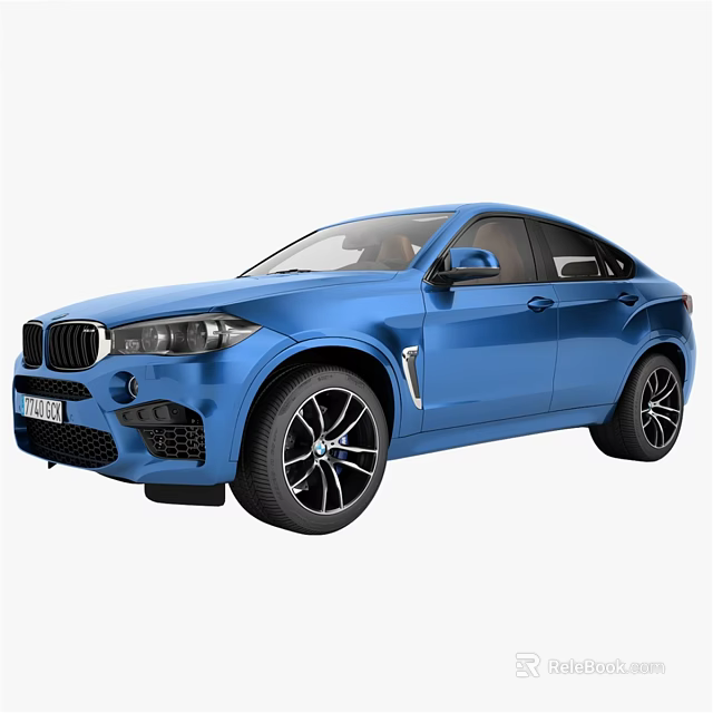 Blue BMW SUV Coupe Style With M Performance Sporty Design And Alloy Wheels 3d model 