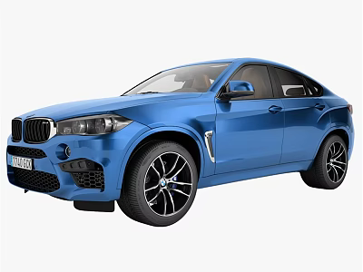Blue BMW SUV Coupe Style With M Performance Sporty Design And Alloy Wheels 3d model