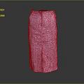 Pink High Waist Midi Skirt With Front Slit And Classic Design