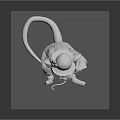 Game and Movie Character 3D Model Mouse Wearing Hat With Flower and Glasses Holding Cheese