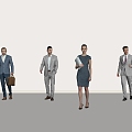 Modern office figures 3d model