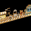 Cartoon Tiger Themed Check in Photo Spot With Striped Booth And Street Style Signs