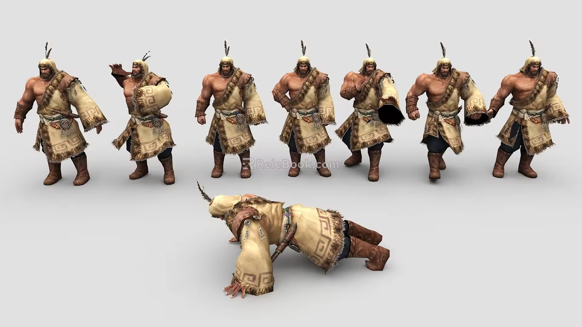 Game Character Minority Mongolian Character 3d model