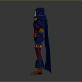 Detailed 3D Action Figure With Blue Cape Red Purple Outfit Orange Accents And Red Boots