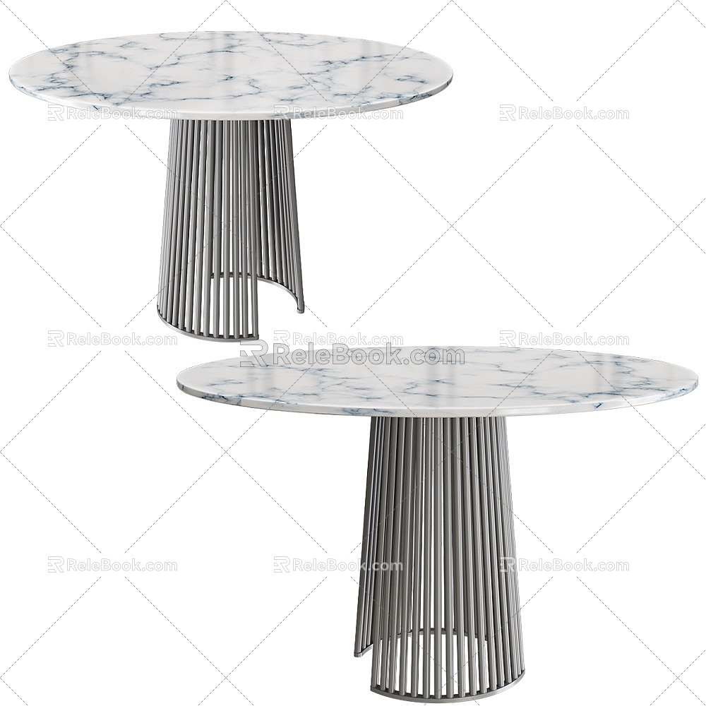 Table Metal Edge Circle 18 3d model