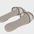 Light Gray Striped Slippers With Soft Insole For Comfortable Daily Wear
