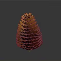 Orange Yellow Pine Cone Plant Structure With Layered Design On Gray Background 3d model