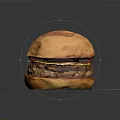 Delicious Juicy Burger With Toasted Bun Egg Patty And Fresh Veggies On Brown Paper