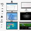 Projection Monitoring System With Projectors Screens And Various Display Contents Like Charts Calendars