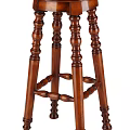 Traditional Solid Wood Bar Stool With Carved Legs And Classic Design