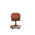 Modern Red Cracked Pattern Office Chair With Orange Base And Black Wheels 3d model