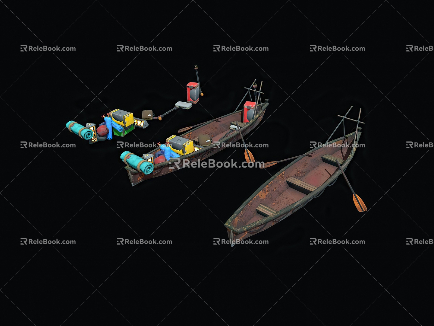 Old ship supplies 3d model