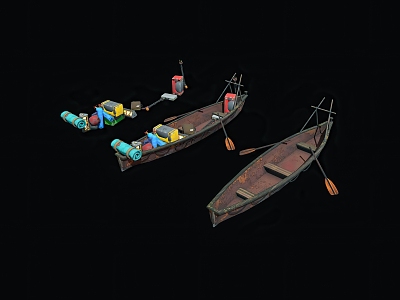 Old ship supplies 3d model