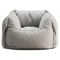 Gray Fabric Bean Bag Sofa Stool With Comfortable Modern Design For Living Room