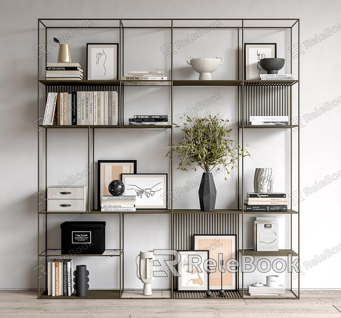 Modern Bookshelf Decorative Rack Bookshelf Decorative Rack model