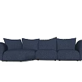 Comfortable Three Seater Sofa With Plush Cushions And Modern Design