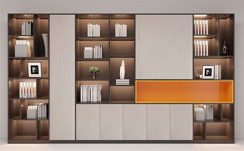 Modern bookcase 3d model