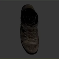 Brown High Top Leather Shoes With Worn Look And Outdoor Non Slip Sole