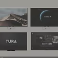 Modern Wall Mounted Televisions Display Desert Landscape Planet TURA And Cafe Content