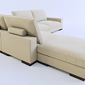 Modern Beige L shaped Casual Sofa Set With Spacious Comfortable Seating 3d model