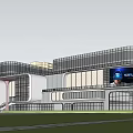 Modern Commercial Complex Design Featuring Green Roof and Surrounding High Rise Buildings