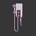 Instant Electric Water Heater With White And Black Design Control Panel And Shower Head