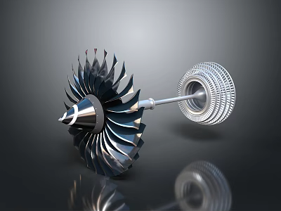 Advanced Military Weapon System Turbine Blade High Performance 3D Model Design 3d model