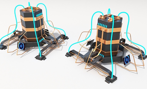 High-voltage electrical energy and voltage equipment accumulator column hard surface machinery high-tech industrial parts 3d model