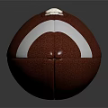 Brown And White Football With Stitched Surface And Shiny Reflection