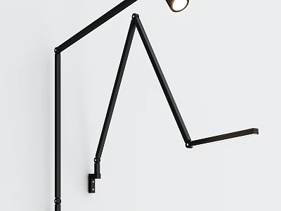 Modern Black Metal Wall Lamp With Adjustable Arm And Sleek Design For Interior 3d model