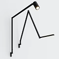 Modern Black Metal Wall Lamp With Adjustable Arm And Sleek Design For Interior