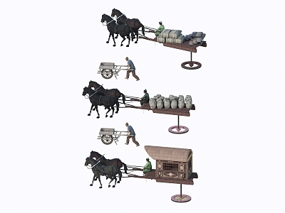 Chinese Characters Ancient Characters Chinese Carriage Chinese Ancient Characters Wagon Cart 3d model