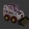 White Red Skid Steer Loader Model 1300 With Black Cab And Front Bucket 3d model