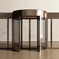 Contemporary Revolving Door Design With Metal Frame And Glass Panels For Modern Entrance