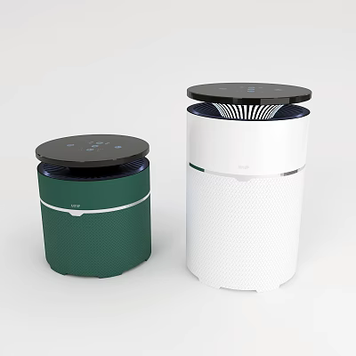 Modern Household Air Purifiers in Green and White Stylish Design for Home 3d model