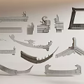 Traditional Ornate Architectural Components With Lion Statues Railings Eaves And Frames