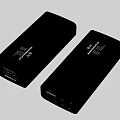 Dual Black Portable External Battery Chargers With Multiple USB Ports For Mobile Devices