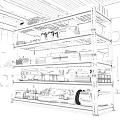 Organized Garage With Metal Shelves Storage Boxes Tools And Oil Cans