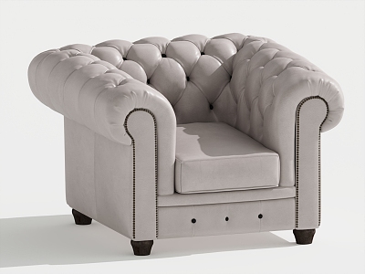 Jane European single sofa single leisure chair 3d model