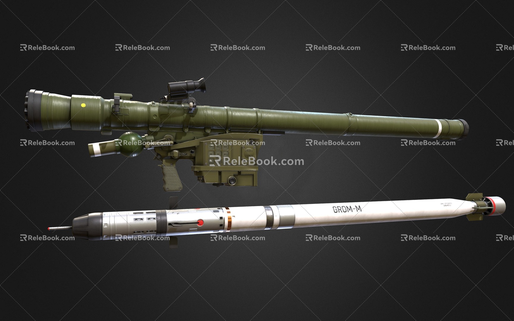 Air defense missile lightning missile individual missile rocket 3d model