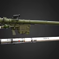 Green Military Rocket Launcher Weapon With White SA-7b Missile And Scope