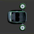 Futuristic Tech Device With Green Ring Accents And Transparent Bottom Containers