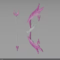 Pink Bow And Arrow Weapon With Wing Decorations And Matching Arrows