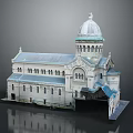 Historic Classical Building With Dome Roof Multiple Arched Windows And Stone Facade