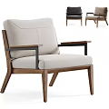 Modern Single Sofa With Beige Fabric Upholstery Wooden Frame Armrests And Multiple Color Options