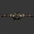 3D Tactical Male Character In Green Vest Gray Pants With Extended Arms And Gear