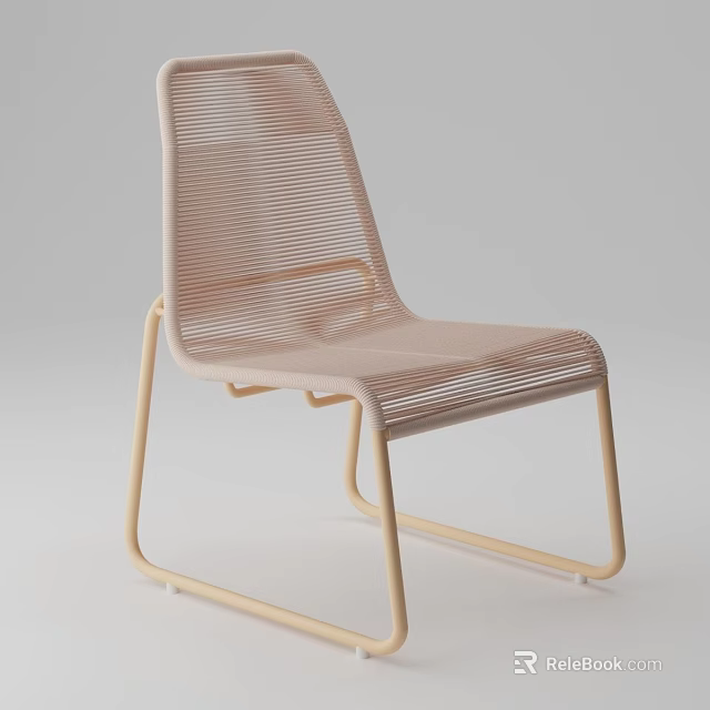 Modern Woven Leisure Chair With Light Metal Frame And Sleek Contemporary Design 3d model 